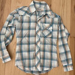 Mr Leggs Boys Flannel Shirt Vintage Top Plaid Button Up Shirt Retro Western 14